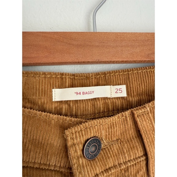 Levi's 94 Baggy Dijon Corduroy Loose Fit Straight Leg Pants in Warm Camel Brown - Picture 6 of 7